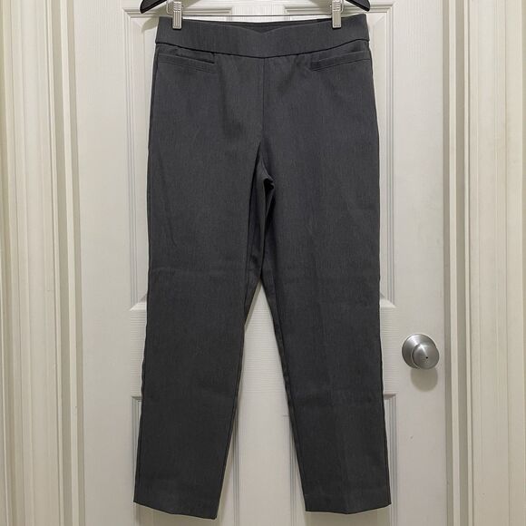 Alfred Dunner Allure Pants Gray Slimming Stretch Trousers Modern Fit Women's 8 P - Picture 2 of 11